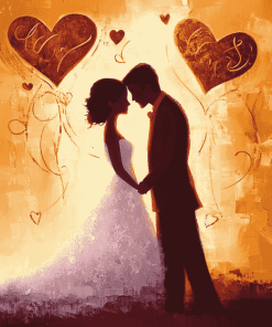 Wedding Romance Hearts Diamond Painting