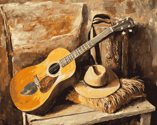 Western Guitar Vintage Diamond Painting