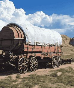 Western Wagons in Motion Diamond Painting