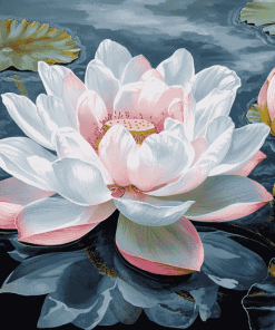 White Lotus Flower Diamond Painting