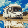 White Motorhome Engine Art Diamond Painting