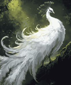 White Peacock Fantasy Diamond Painting