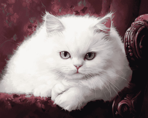 White Persian Kitten Diamond Painting