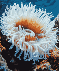 White Sea Anemone Ocean Life Diamond Painting