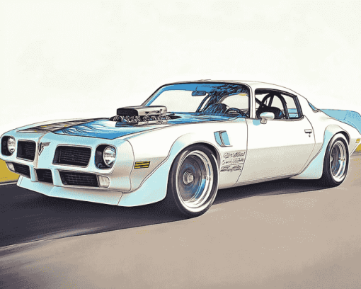 White Trans Am Car Diamond Painting