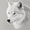 White Wolf Blue Eye Art Diamond Painting