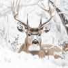 Winter Deer in Snow Diamond Painting