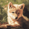 Wolf Cubs Wildlife Diamond Painting