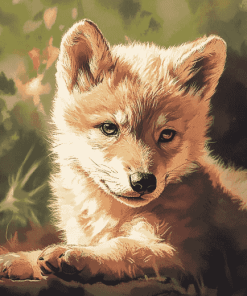 Wolf Cubs Wildlife Diamond Painting