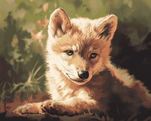 Wolf Cubs Wildlife Diamond Painting