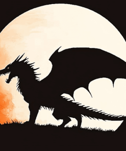 Wolf Dragon Silhouette Diamond Painting