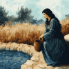 Woman At The Well Vintage Diamond Painting