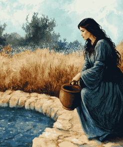 Woman At The Well Vintage Diamond Painting