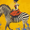 Woman Riding Zebra Diamond Painting