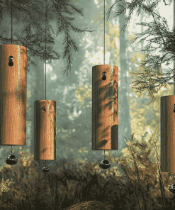 Woodland Landscape Wooden Wind Chimes Diamond Painting