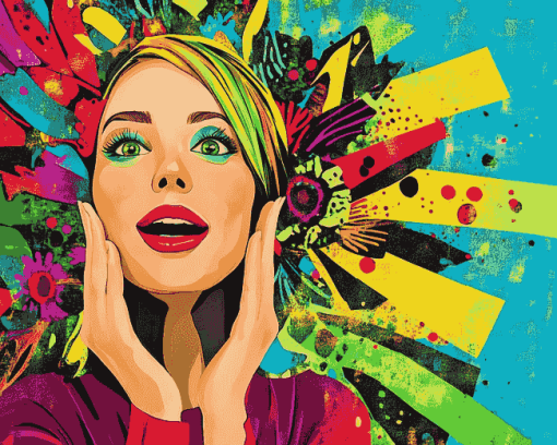 Wow Girl Pop Art Diamond Painting