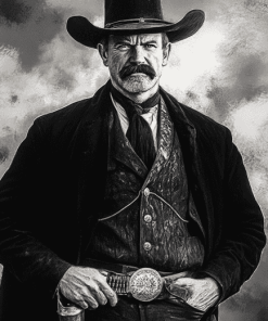 Wyatt Earp Black and White Diamond Painting