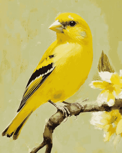 Yellow Finch Bird Diamond Painting