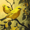 Yellow Finches Bird Diamond Painting