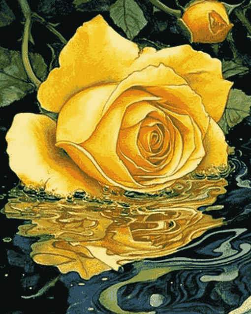 Yellow Rose Blossom Diamond Painting