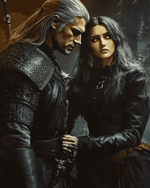 Yennefer and Geralt Magic Themed Diamond Painting