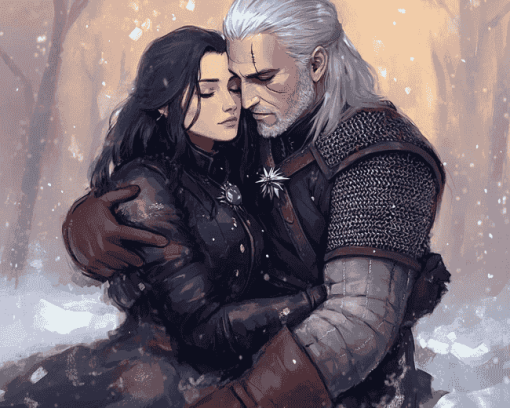 Yennefer and Geralt Romance Diamond Painting