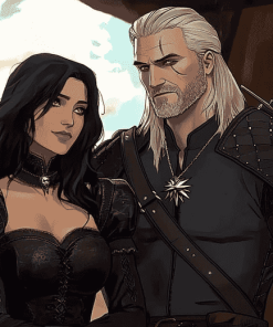 Yennefer and Geralt in The Witcher Diamond Painting