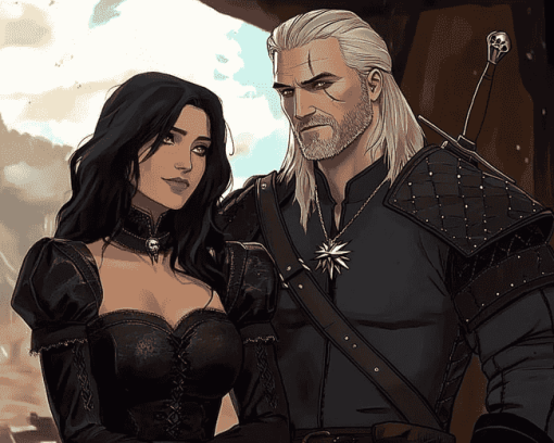 Yennefer and Geralt in The Witcher Diamond Painting