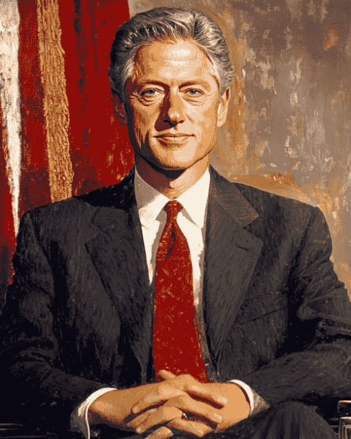 Young Bill Clinton Politician Diamond Painting